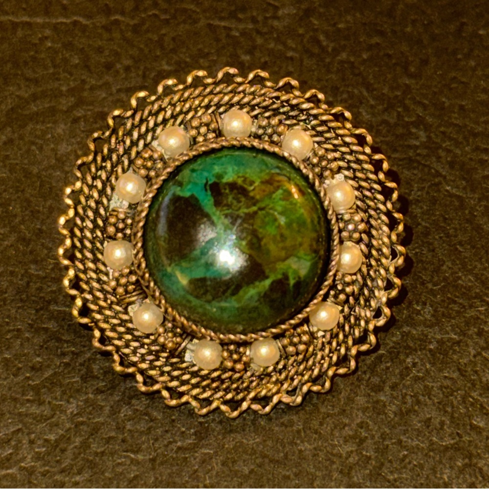 Sterling Eilat Stone VTG Brooch/Pendant - Picture 7 of 15